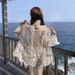 Women's Bohemian Style Openwork Crochet Cardigan High Quality Cotton Sun Protective Outerwear Top_ecoleips.com