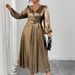 Women's Elegant Lantern Sleeve Dress – High Waist Bodycon Midi Dress For Party & Evening Wear_ecoleips.com