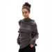 Elegant Long High-Neck Knit Sweater With Scarf Collar & Curved Hem - Versatile Layering Staple For Women_ecoleips.com