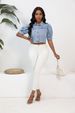 K New Short Sleeved Denim Jacket For Women With Bubble Sleeves_ecoleips.com