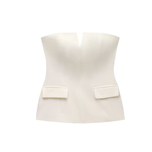 Aria Basics Aria Basics European And American Cross-border Clothing Wholesale: Women's Solid Color Strapless Tube Top_ecoleips.com