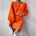 Women's Geometric Print Knit Sweater & Skirt Set - Long Sleeve Round Neck Pullover With Mini Skirt, Casual Fall Winter Outfit (S/M/L/XL)_ecoleips.com