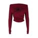 AC754 Long-sleeve T-shirt For Women, Chic Stylish, Sweet And Spicy, Slim-fit, One-shoulder, Short Top_ecoleips.com