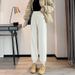 Lamb Wool Jogger For Women, Autumn And Winter Fleece-Lined Thickened European Cotton Velvet Lantern Pants, Loose Warm_ecoleips.com