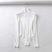 Women's Clothing Long Sleeved High Necked Ribbed Shirt Elastic Slim Fitting Versatile Top Trend_ecoleips.com