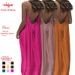Breathable Crinkle Chiffon Maxi Dress With Backless Design, Adjustable Straps & Flowy Skirt For Beach Vacation And Summer Outings_ecoleips.com