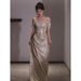 Women's Clothing Temperament High End Sparkling Toast Dress Bride Elegant Banquet Host Female_ecoleips.com