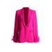 Women's Long Sleeve Top with Rhinestone Studded Neckline And Ostrich Feather Trim Cuffs European American Style for Autumn_ecoleips.com
