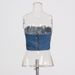 Women's Clothing Spring New Retro Washed Love Stitching Slim Fit Tube Top Vest_ecoleips.com