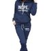Women's Clothing Autumn And Winter Women's Plus Velvet Hooded Sweatshirt Daily Casual Loose Wear Sweatshirt Suit 0002 Printing_ecoleips.com