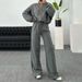 Women's Casual Two-Piece Set - Loose Fit Zip-Up Hoodie & Straight Leg Pants, Streetwear Outfit (11 Colors, XS-XXXL) Wrinkle-Free_ecoleips.com