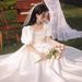 White Certificate Registration, Evening Gown For Women, Spring Banquet Engagement French Satin White Dress, Light_ecoleips.com