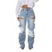 Women’s Clothing Hollow Diamond Overalls Multi pocket Stretch Jeans for Women_ecoleips.com