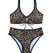 Leopard Print Tie Waist Bikini Sexy Swimwear European American Style Polyester Beachwear for Women_ecoleips.com
