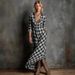 Elegant Long Sleeve Plaid Shirt Dress For Women – Stretchy A-Line Tunic With Button Front (3 Classic Checks, XS-XXXL)_ecoleips.com