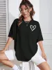 Simple Love Printed Womens Tshirts Summer Breathable Clothes Casual Fashion Short Sleeve Street Oversized All Match T-Shirts_ecoleips.com