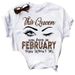 Women's European And American Style Birthday T-shirt, Vintage Plus-size Women's Base Shirt, White Short-sleeve T-shirt_ecoleips.com