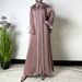 Verve 4632 New Fashion Loose 2025 Bright Satin Diamond Strip Outer Connected Skirt Long Dress Robe Ethnic Costume Set_ecoleips.com