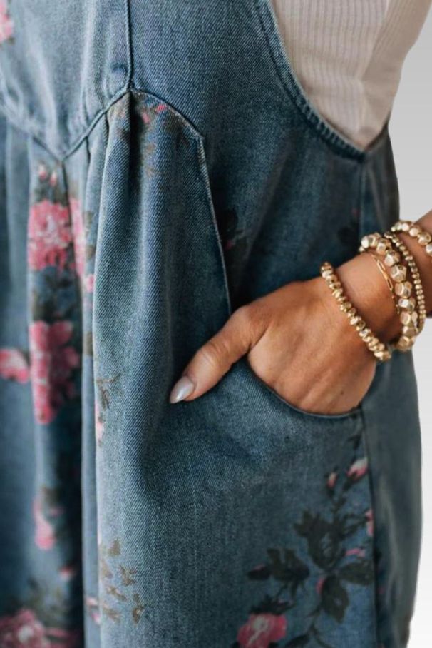 Women's Floral Print Casual Jumpsuit Sleeveless Overalls Fashionable Item Shorts_ecoleips.com
