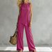 Women's Solid Color Asymmetrical Hem Sleeveless Top And Pants Two Piece Set Summer_ecoleips.com