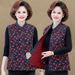 Women's autumn-wear plus cotton vest print new vest jacket for the elderly autumn-winter waistcoat large size_ecoleips.com