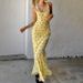 Aria Basics Aria Basics French Style European American Women's Floral Long With Straps, Soft Comfortable, Sexy And Casual, Trendy Cotton Dress_ecoleips.com