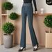 Women's Fleece-lined Thickened Jeans, 2025 Winter New Style, High-waisted, Slimming, Warm, Slightly Flared Pants With_ecoleips.com