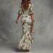 Summer New V Neck Slim Fit Long Dress 2026 European And American Style Printed Ruffled Maxi Elegant Cross Border_ecoleips.com
