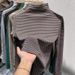 A Double-Sided German Fleece Semi-High-Neck Base Layer With Yard-Woven Stripes For Women To Pair With A Long-Sleeved Str_ecoleips.com