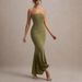 Luxury Solid Tone Bandeau Open‑Back Formal Gown High Waist Fitted Floor‑Length Evening Dress_ecoleips.com