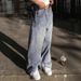 Cross-border Foreign Trade European And American Design Wide-leg Jeans For Women, Loose, Casual, Fashionable_ecoleips.com