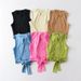 Women's Clothing Sexy Big Backless Short Vest T Shirt Female Summer Round Neck Back Bow Tie Hollow Short_ecoleips.com