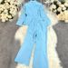 Women's Professional Suit Set – Solid Blue Long-Sleeve Blazer & Straight Trousers (S-XL, Autumn/Winter)_ecoleips.com