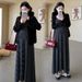 Autumn New Korean Fashion Striped Strap 2-Piece Maternity Dress_ecoleips.com