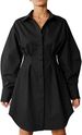 2022 Autumn Women's Shirt Dress, Slim Fit, Elegant, Long Sleeves, European And American Retro Niche Dress_ecoleips.com