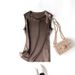 Premium Mulberry Women's Sleeveless T-Shirt, Summer Top, Silk Satin Base Shirt, Solid Color Blouse_ecoleips.com