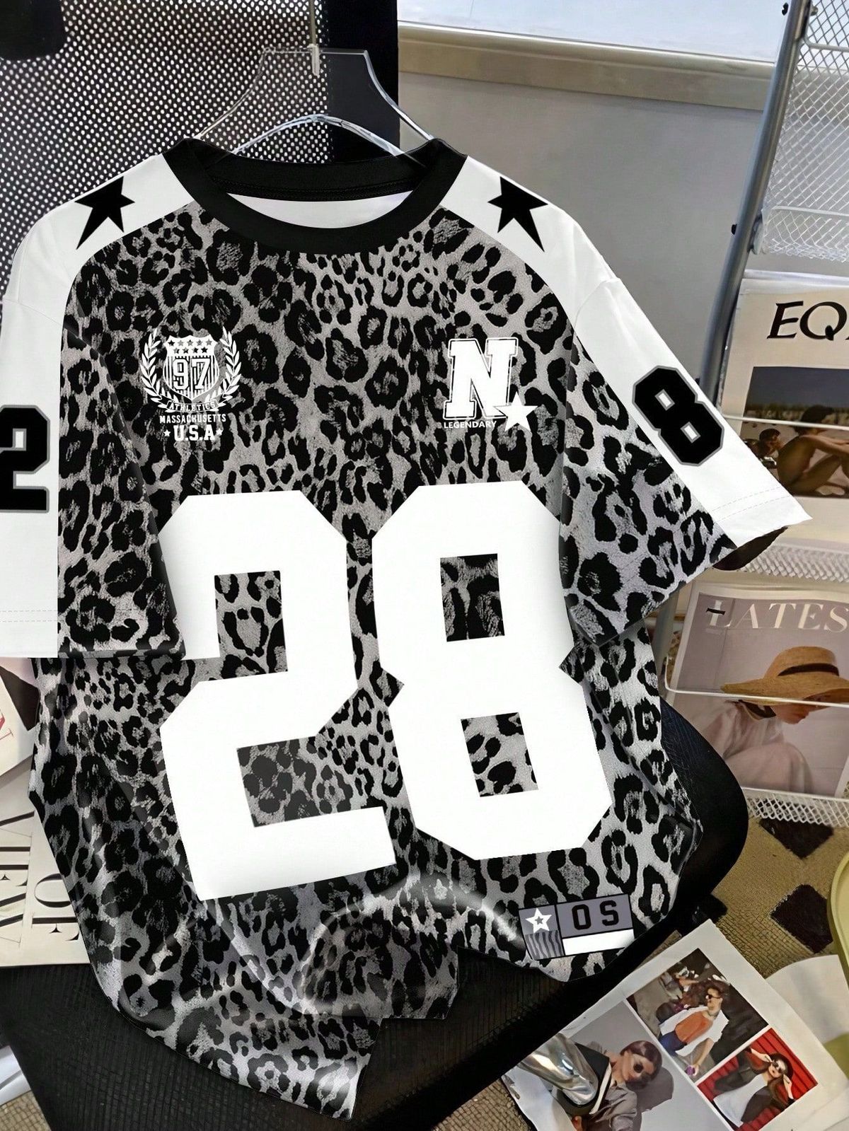 Women's Casual Fashion Letter Print T-Shirt Short Sleeve Crew Neck Top Versatile European American Style for Spring/Summer_ecoleips.com
