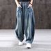 Women's Clothing Spring And Autumn New Loose Large Size Jeans For Women Retro Art White Mopping Casual Baggy Pants Bloomers Trend_ecoleips.com
