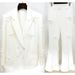 Women's Clothing Heavy Duty Three Dimensional Flower Elegant Double-Breasted Suit Set With 3D Floral Embroidery - Matching Blazer & Trousers_ecoleips.com