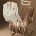 Women's Clothing Fashionable High End Tops Niche Unique Unique Cool White Acetate Satin Shirt_ecoleips.com