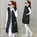 Women's Longline Slim Fit Quilted Vest With Hood, Winter Warm Padded Coat, Fleece Lined Zip Up Waistcoat For Casual & Office Wear_ecoleips.com