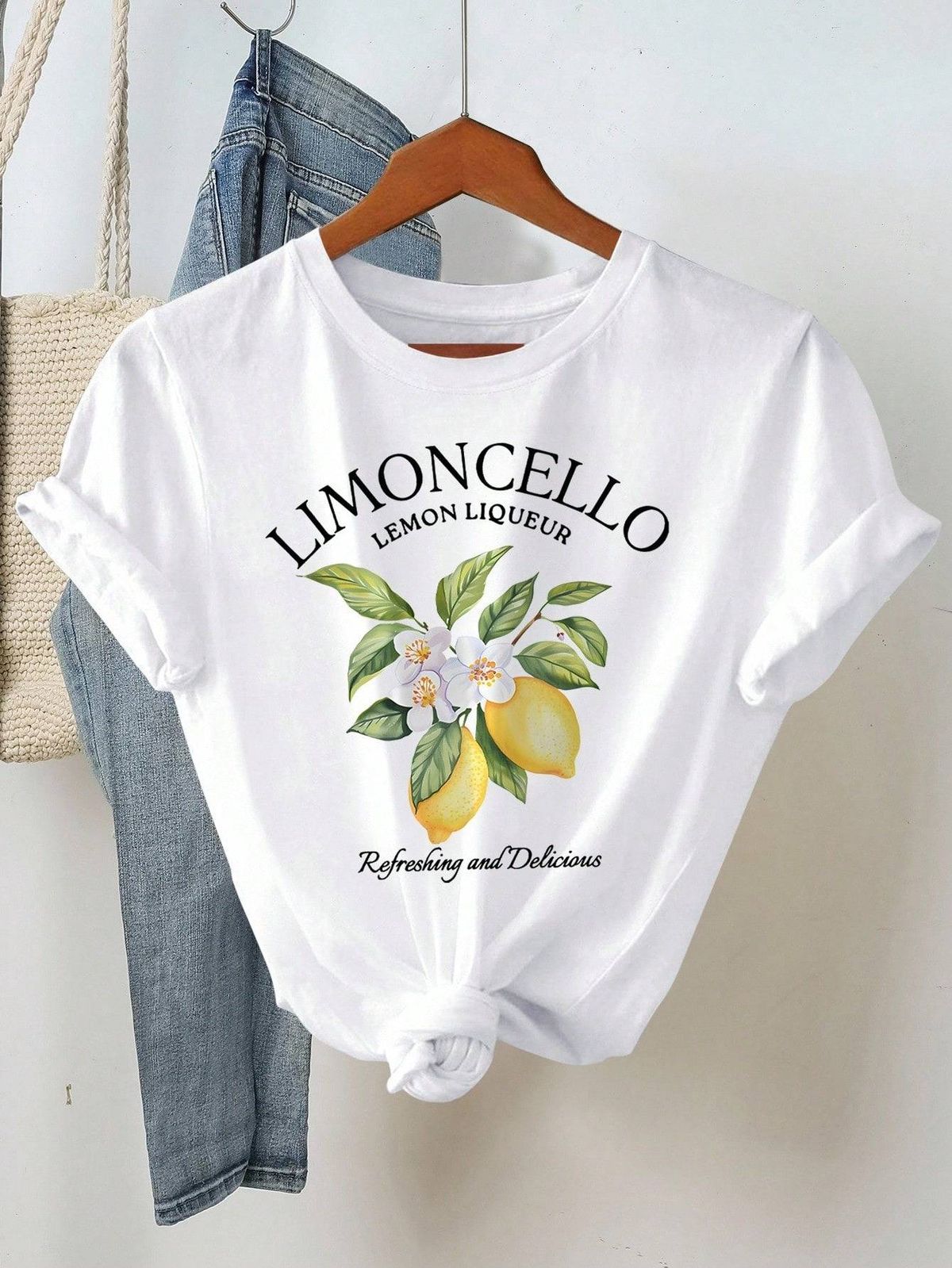 Women's Clothing Short Sleeved T Shirt Summer Cartoon Printing Design Loose Top_ecoleips.com