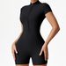 Women's Clothing Summer Zipper Short Sleeved Yoga Jumpsuit Nude Feeling High Elastic Slim Dance Fitness Quick Drying Sports Jumpsuit_ecoleips.com