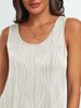 Aria Basics Aria Basics European And American Cross-Border 2024 Summer New Casual Dreamy Textured Round Neck Sleeveless Loose Women's_ecoleips.com