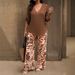 Digital Print V-Neck Lounge Set – Long Sleeve Top & Relaxed Pants (S-3XL, 6 Colors) | Lightweight Polyester Comfort Wear_ecoleips.com