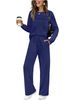 Women's Casual Lounge Set – Long Sleeve Round Neck Top & Elastic Waist Wide Leg Pants (S-5XL) In 8 Colors_ecoleips.com