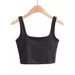 Women's Sexy Backless Double Layered Tank Top European American Style Solid Color Summer Clothing Versatile Sleeveless Short Top_ecoleips.com