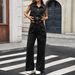 Washed Denim Button-Down Shirt & Straight-Leg Pants Set For Women – Comfortable & Stylish Two-Piece Outfit_ecoleips.com