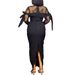 Women's Sexy Lace Stitching Perspective Slit Strappy Hip Dress S10665 For Prom And Evening Wear_ecoleips.com