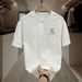 Women's Large Size Loose Round Neck Printed Bottoming Shirt Half Sleeve Short Sleeve T-Shirt Top Trend_ecoleips.com